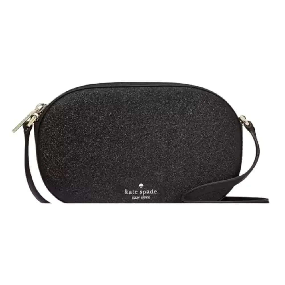 kate spade Glimmer Oval Camera Bag - Black Retail $299 - Picture 4 of 7